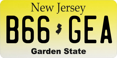 NJ license plate B66GEA