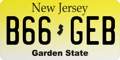 NJ license plate B66GEB