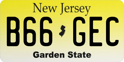 NJ license plate B66GEC