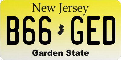 NJ license plate B66GED
