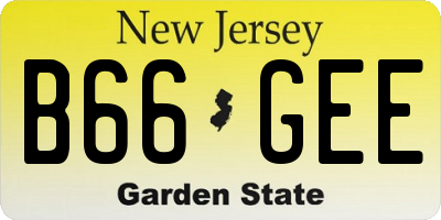 NJ license plate B66GEE