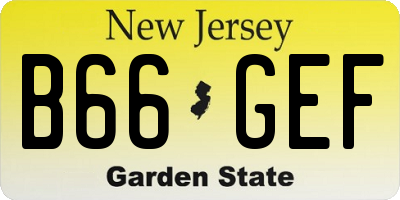 NJ license plate B66GEF