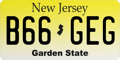 NJ license plate B66GEG