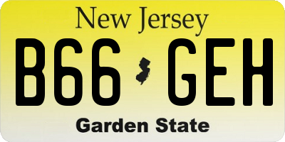 NJ license plate B66GEH