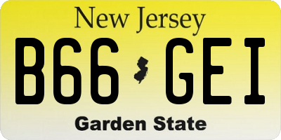 NJ license plate B66GEI