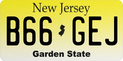 NJ license plate B66GEJ