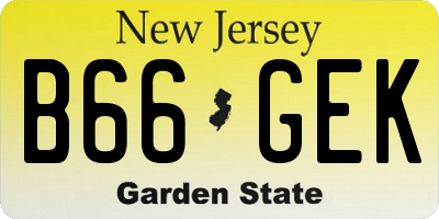 NJ license plate B66GEK