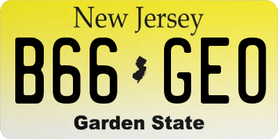 NJ license plate B66GEO
