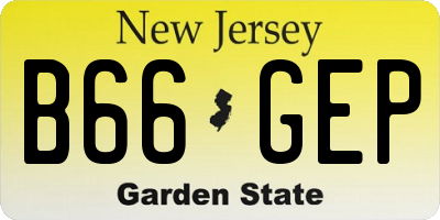 NJ license plate B66GEP