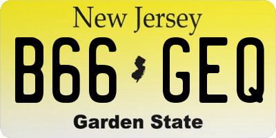 NJ license plate B66GEQ