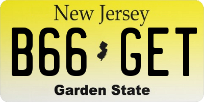 NJ license plate B66GET