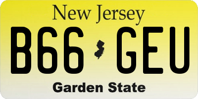 NJ license plate B66GEU