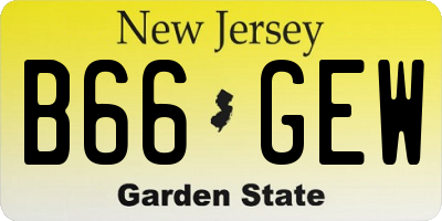 NJ license plate B66GEW