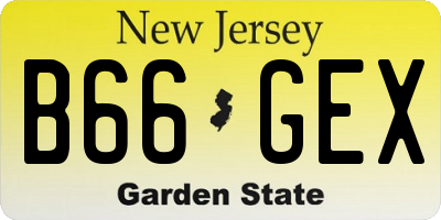 NJ license plate B66GEX