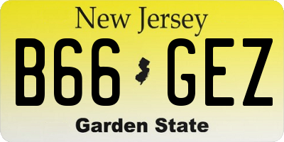 NJ license plate B66GEZ