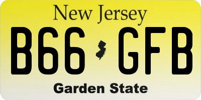 NJ license plate B66GFB