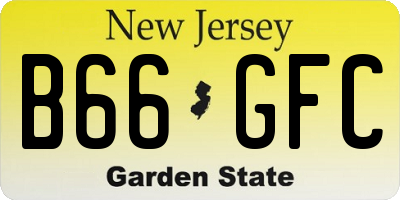 NJ license plate B66GFC