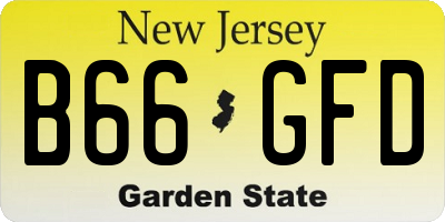 NJ license plate B66GFD