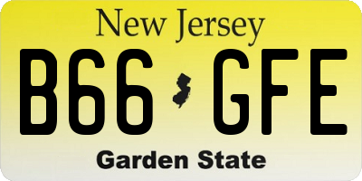 NJ license plate B66GFE