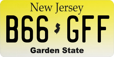NJ license plate B66GFF