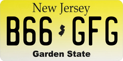 NJ license plate B66GFG