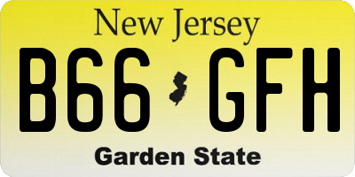 NJ license plate B66GFH