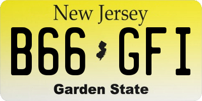 NJ license plate B66GFI
