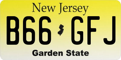 NJ license plate B66GFJ