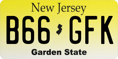 NJ license plate B66GFK
