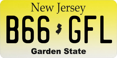 NJ license plate B66GFL
