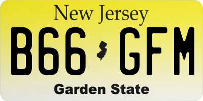 NJ license plate B66GFM