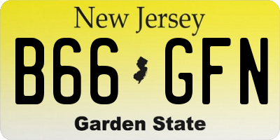 NJ license plate B66GFN