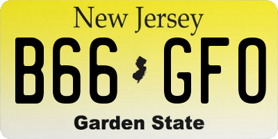 NJ license plate B66GFO