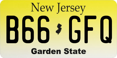 NJ license plate B66GFQ