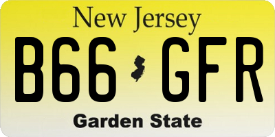 NJ license plate B66GFR