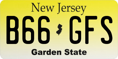 NJ license plate B66GFS