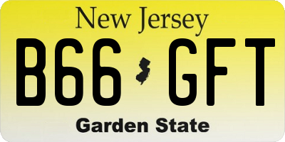 NJ license plate B66GFT