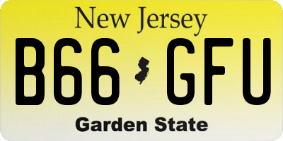 NJ license plate B66GFU