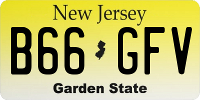 NJ license plate B66GFV