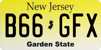 NJ license plate B66GFX