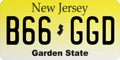 NJ license plate B66GGD
