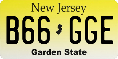 NJ license plate B66GGE