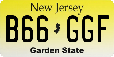 NJ license plate B66GGF