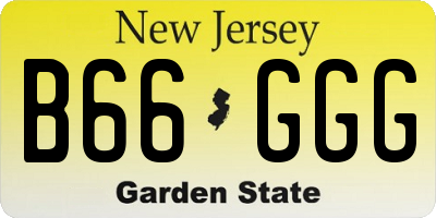 NJ license plate B66GGG