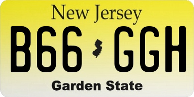 NJ license plate B66GGH