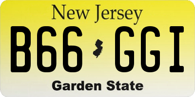 NJ license plate B66GGI