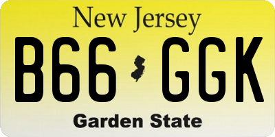 NJ license plate B66GGK
