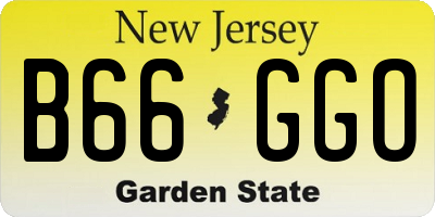 NJ license plate B66GGO