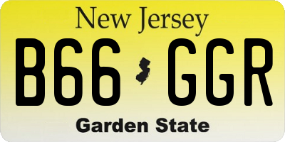 NJ license plate B66GGR