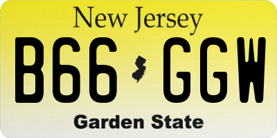 NJ license plate B66GGW